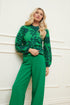 Sunrise Shine Floral Balloon Sleeves Sweater